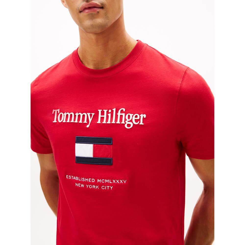 Tommy Hilfiger Logo Embroidery Crew Neck T-Shirt